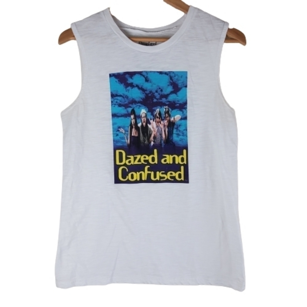 Dazed and Confused Graphic White Tank Top Medium